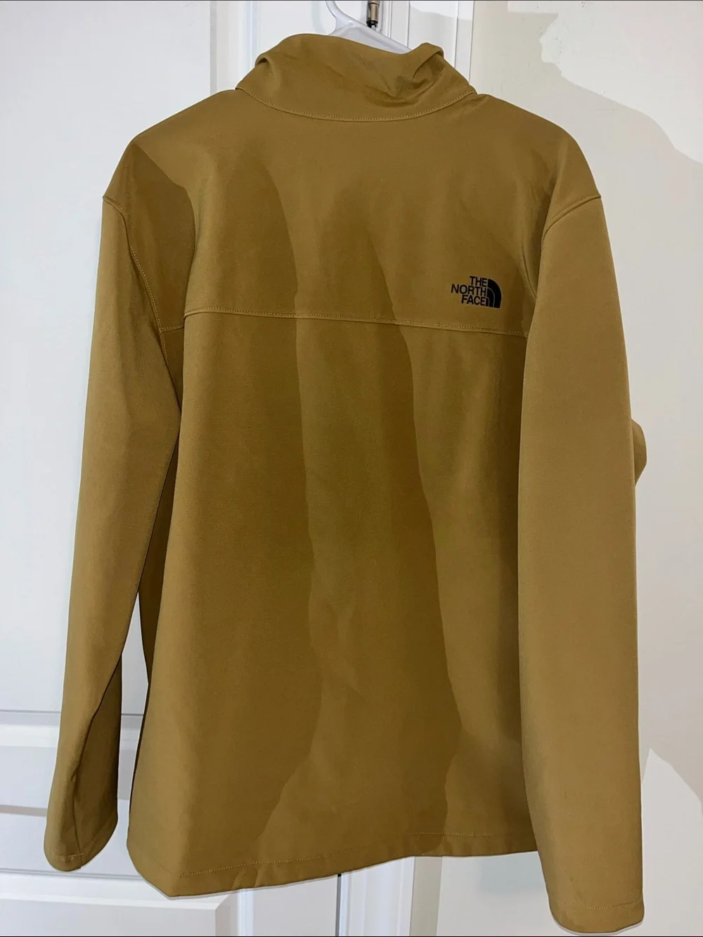 Mens North Face Mustard Tan Fleece Zipper Windwall Bionic Jacket Coat Windproof